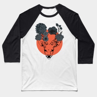 Flowers deer circle Baseball T-Shirt